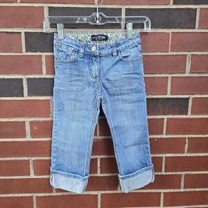 MINI BODEN Girls Size 8 Cropped Jeans Rolled Cuff Excellent Condition